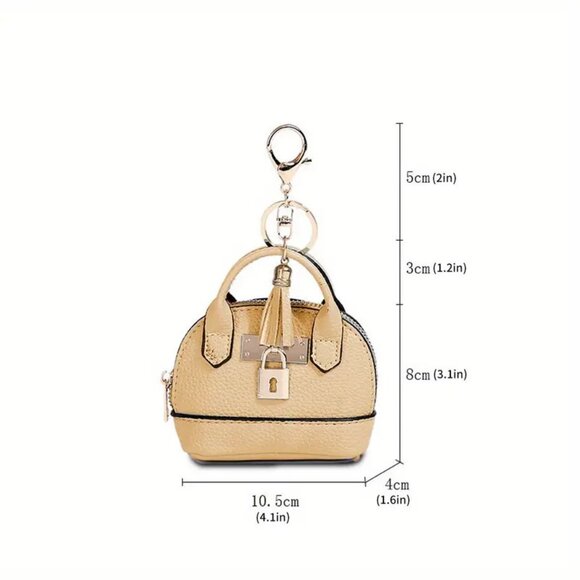 Cute Mini Faux Leather Coin Purse Keychain w/ Zipper for money.lipstick,earpods - Picture 8 of 8